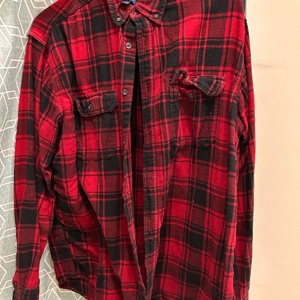 George Red and Black Casual Button Down Shirt